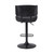 Homeroots Living Room Adjustable Tufted Black Faux Leather and Black Wood Swivel Barstool