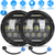2Pcs 7In 75W Round LED Headlight 3800LM Halo Car Headlamp
