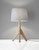 Homeroots Lighting Natural Wood Tripod Base Table Lamp, Grey Felt Shade, Natural Ash Wood