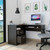 Homeroots Office Thorpe Black L-Shaped Computer Desk, Black Finish