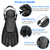 Swim Snorkel Short Fins Flippers Adjustable Open Heel Flippers 