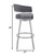 Homeroots Living Room 30" Mod Slate Grey Faux Leather Silver Finish Swivel Bar Stool, Slate Grey