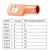 60Pcs Battery Bare Copper Ring Lug Terminals