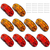 10Pcs LED Car Truck Marker Light 5Pcs Amber 5Pcs Red Trailer RV Marker