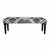 Homeroots Living Room 47" Geometric Cotton Upholstered Distressed Bench, Gray and White