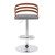 Gray Faux Leather Walnut Wood and Chrome Adjustable Swivel Bar Stool - 606114635789
