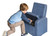 Kids Blue Comfy Upholstered Recliner Chair with Storage