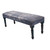Homeroots Living Room 47" Abstract Design Upholstered Bench, Blue and Cream