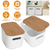 2Pcs Storage Bins with Bamboo Lids 