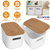 2Pcs Storage Bins with Bamboo Lids 