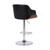 Homeroots Living Room 44" Black Faux Leather and Iron Swivel Adjustable Height Bar Chair