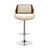Homeroots Living Room Adjustable Chrome Swivel Bar Stool, Cream Faux Leather