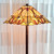 Homeroots Lighting 62" Brown Two Lights Traditional Shaped Floor Lamp, Brown and White Stained Glass Shade, Two Lights