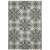 7' X 9' Blue and Beige Oriental Stain Resistant Indoor Outdoor Area Rug