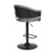 Adjustable Grey Faux Leather Black Wood and Metal Bar Stool - 606114635628