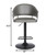Adjustable Grey Faux Leather Black Wood and Metal Bar Stool - 606114635628