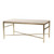 Homeroots Living Room 42" Off White Manufactured Wood and Metal Rectangular Coffee Table, Off White Finish
