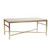 Homeroots Living Room 42" Off White Manufactured Wood and Metal Rectangular Coffee Table, Off White Finish