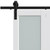 Set Of Two 84" White Glass Bi-Fold Door