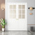 Set Of Two 80" White Glass French Doors
