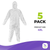 Medical Supply Disposable Coveralls for Men Women 4X Large Pack of 5 White Hazmat Suits Disposable with Hood Zipper 60gsm Microporous Hazmat Suit Cost
