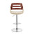 Homeroots Living Room Cream Faux Leather and Walnut Wood Adjustable Bar Stool