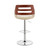 Homeroots Living Room Cream Faux Leather and Walnut Wood Adjustable Bar Stool