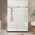 76" White Glass Sliding Closet Doors