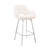 30" White Faux Leather and Stainless Steel Bar Stool - 606114635338