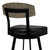 Homeroots Living Room 26" Black Faux Leather Black Metal and Gray Walnut Open Back Swivel Bar Stool