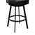 Homeroots Living Room 26" Black Faux Leather Black Metal and Gray Walnut Open Back Swivel Bar Stool
