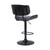Homeroots Living Room Adjustable Tufted Gray Faux Leather and Black Wood Swivel Barstool