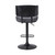 Homeroots Living Room Adjustable Tufted Gray Faux Leather and Black Wood Swivel Barstool