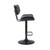 Homeroots Living Room Adjustable Tufted Gray Faux Leather and Black Wood Swivel Barstool