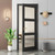 80" Black Glass French Doors