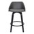 Homeroots Living Room 30" Gray Swivel Faux Leather Black Wooden Bar Stool