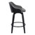 Homeroots Living Room 30" Gray Swivel Faux Leather Black Wooden Bar Stool