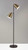 58" Black Two Light Task Floor Lamp With Antiqued Brass Metal Cone Shade