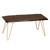 Homeroots Living Room 42" Gold and Rustic Brown Solid Wood Live Edge Rectangular Coffee Table