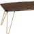 Homeroots Living Room 42" Gold and Rustic Brown Solid Wood Live Edge Rectangular Coffee Table