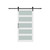 84" White Glass Barn Door