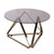 Homeroots Living Room 31" Champagne Glass and Metal Round Coffee Table, Champagne Finish