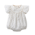 Baby Girls Lace Embroidery Round Collar Fly And Short Sleeve 