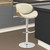 Homeroots Living Room 45" Cream Faux Leather and Solid Wood Swivel Adjustable Height Bar Chair