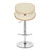 Homeroots Living Room 45" Cream Faux Leather and Solid Wood Swivel Adjustable Height Bar Chair