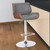 Homeroots Living Room Gray Upholstered Chrome Base Adjustable Bar Stool