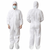 Medical Supply Disposable Coveralls for Men Women Large Size Pack of 5 White Hazmat Suits Disposable with Hood Boots Elastic Cuffs Waterproof and Dens