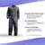Medical Supply Disposable Coveralls for Men and Women X Large Pack of 5 Gray Hazmat Suits Disposable with Zip Elastic Wrists 50 GSM Polypropylene Hazm