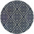 8' Round Navy Round Geometric Stain Resistant Indoor Outdoor Area Rug - 606114685630