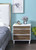 Homeroots Beddings Three Drawer Nightstand, White and Distressed Oak Finish